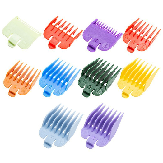 10pçs Pente De Reposição Colorido Para Cortar Cabelo 1,5-22mm
