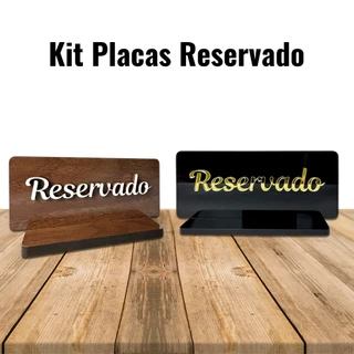 Placa Reservado Para Mesa, Restaurante Casamento Frente e Verso
