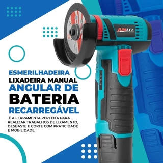 Esmerilhadeira Lixadeira Sem Fio Portátil Serra Mármore A Bateria 12V 1500 Miliampere