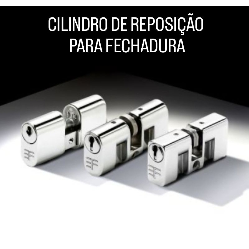 Cilindro 3F Miolo De Reposição Fechadura Externa Modelos Variados (3F, Aliança, Hela, Haga, Stam, Soprano, MGM)