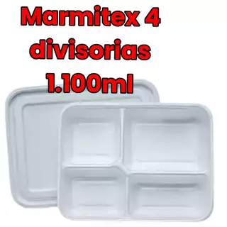Marmitex de Isopor Com 4 Divisórias HF100/4 com tampa
