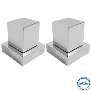 Combo Kit 2 Acabamento Quadrado para Registro Pressão Gaveta 1/2 3/4 1" Padrão Deca 16 estrias