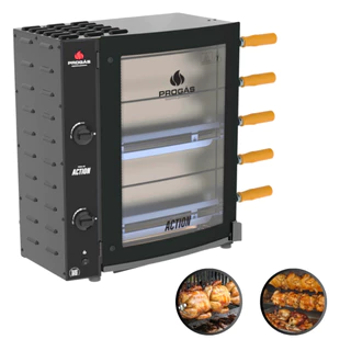 Forno Assador Rotativo 5 Espeto Prac-05t A Gás Bivolt Progás