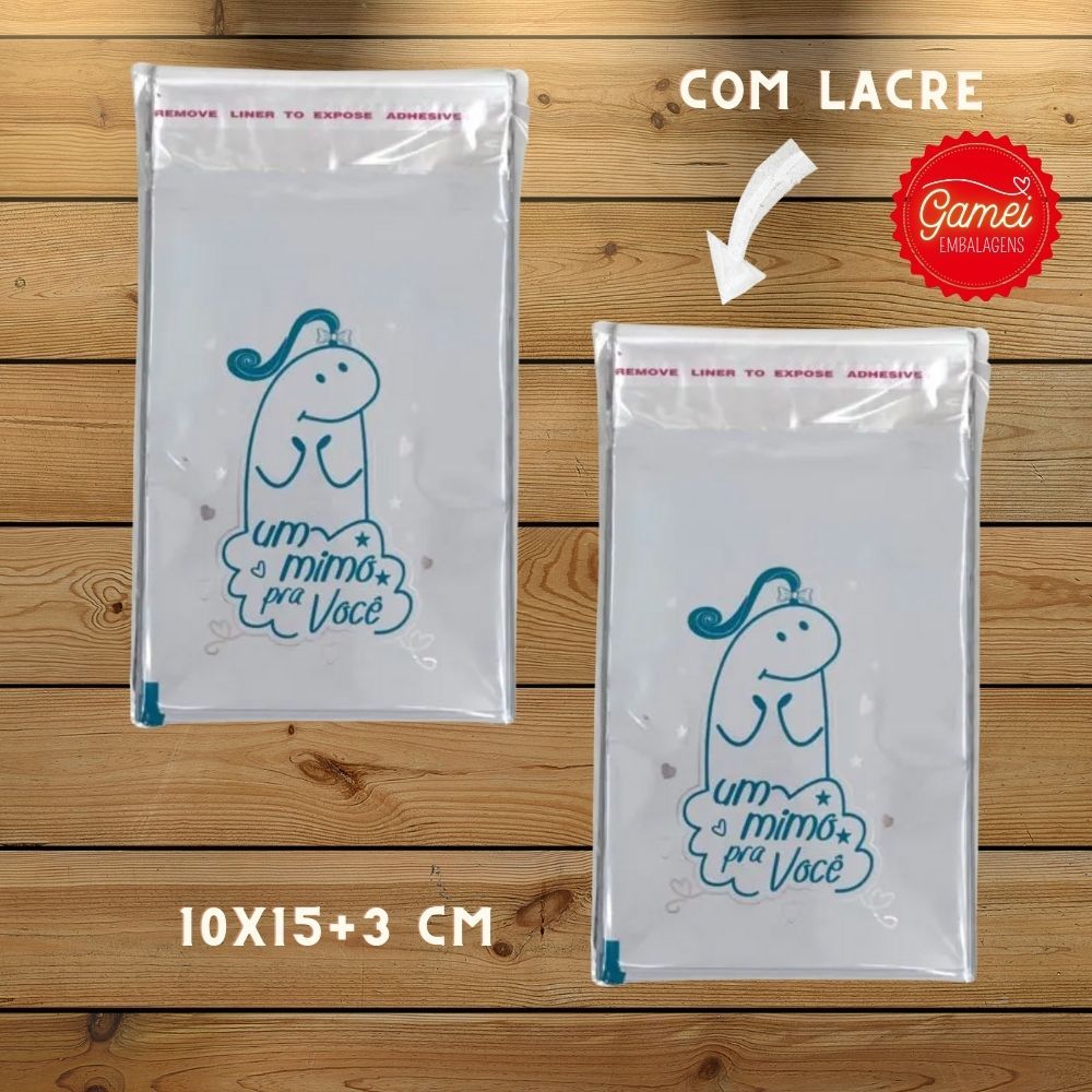 100 Sacos de presente 10x15cm Metalizados Adesivados