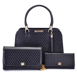 Bolsa Feminina Tote Casual Ombro e Transversal Kit 3 Pecas + Balada Festa Casual + Carteira Feminina