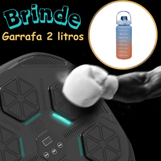 Máquina de Boxe Inteligente 9 Velocidades Bluetooth Sincronização de Batidas Efeito de Luz musical LED Com Luvas + Garrafa 2 Litros
