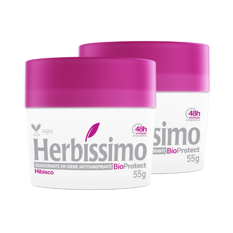 Kit 2 unid - Desodorante Creme Antitranspirante Herbíssimo Bioprotect ...