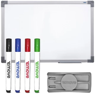 Lousa Branca Grande 120x90 Com 4 Canetas e Apagador Quadro Branco Anotações Estudo Escritório Aula Online