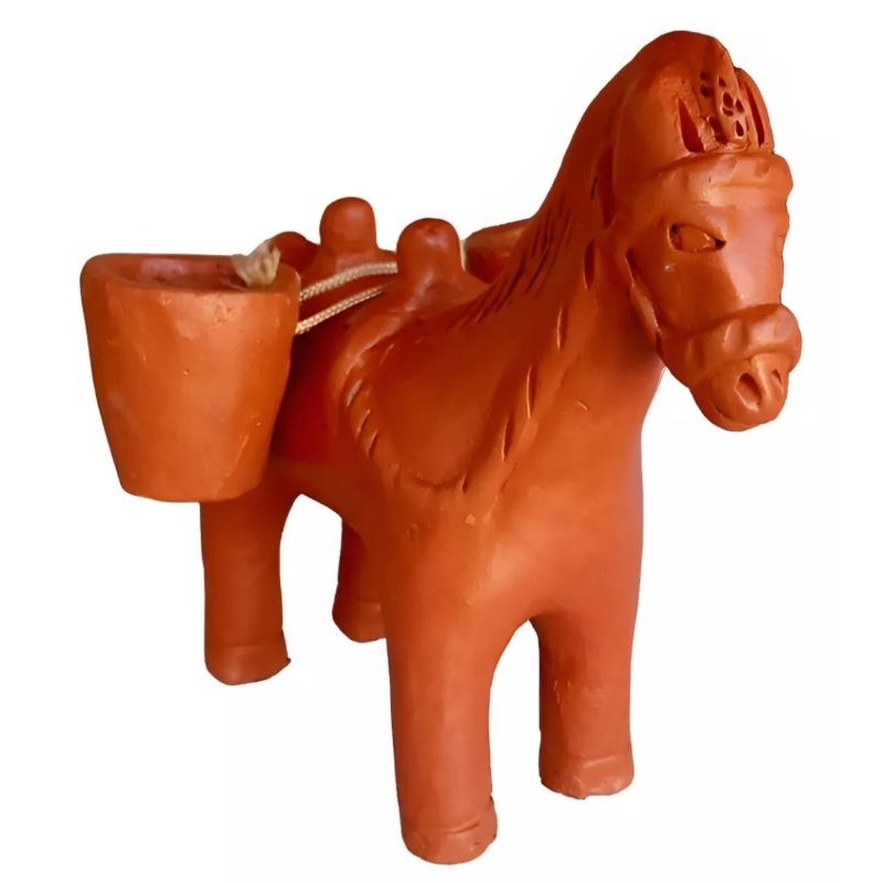 Mini Burrinho de Cerâmica Decoração Para Jardim