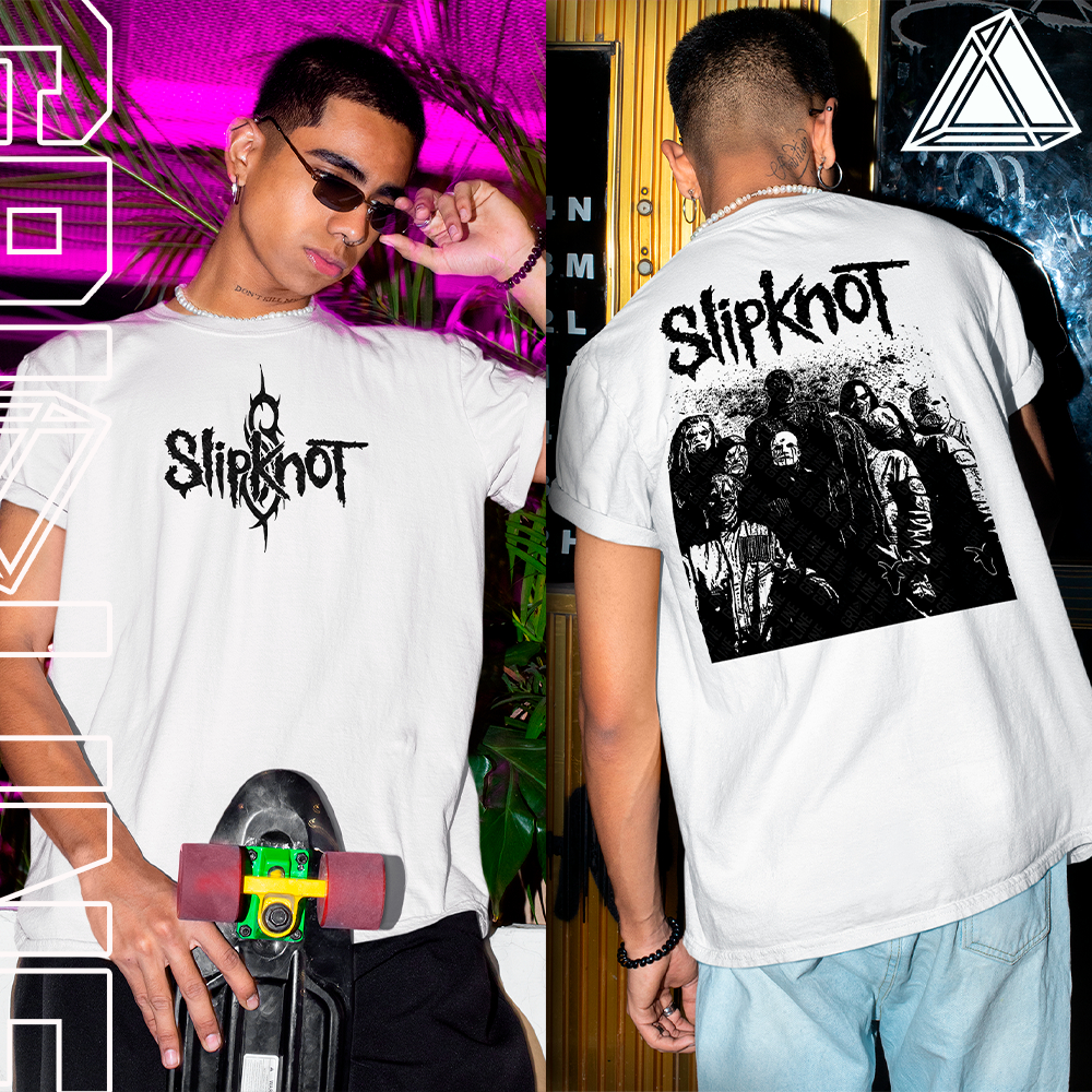 Camiseta Básica ou Oversized Slipknot Band Black Unissex | Shopee