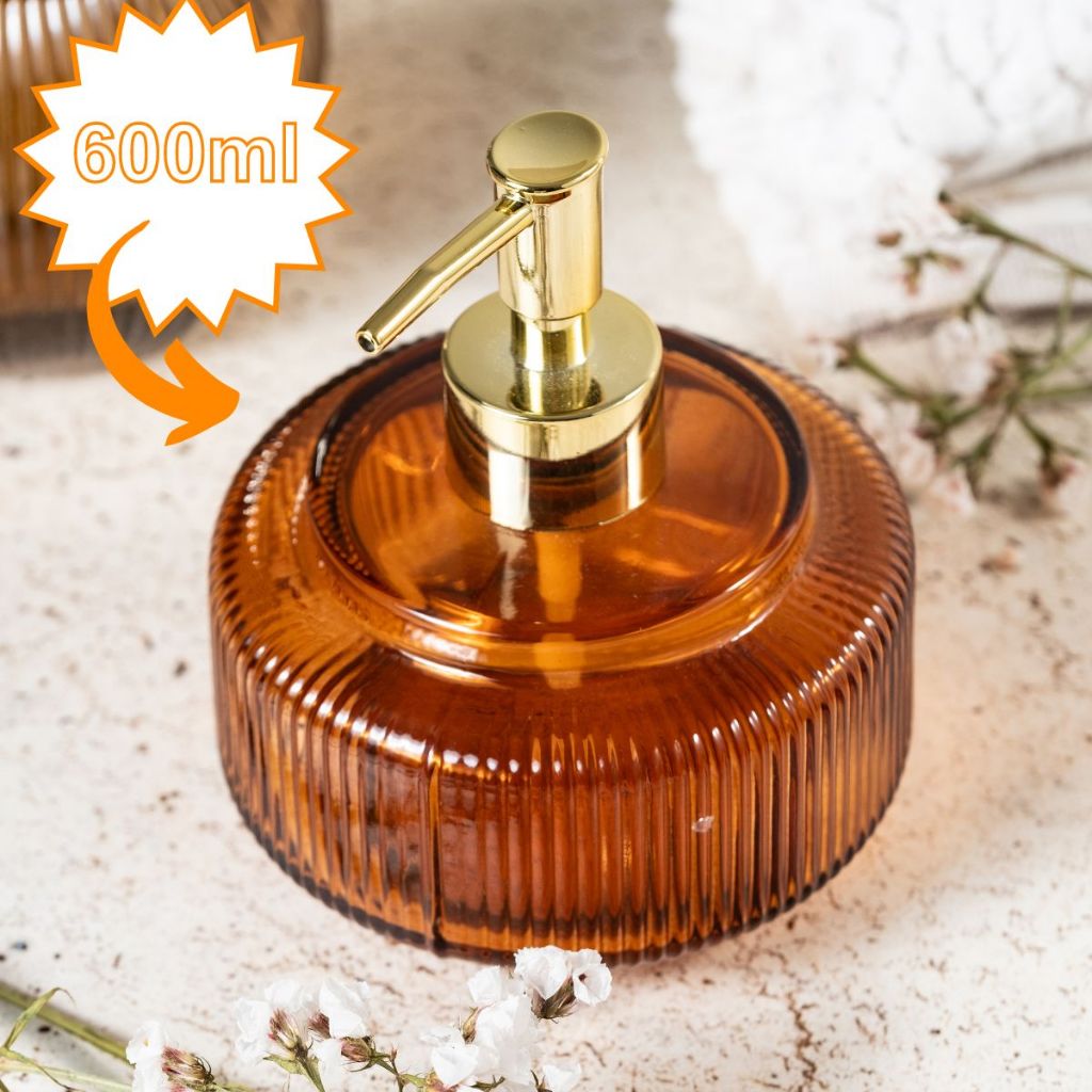 Saboneteira Liquida Dispenser De Vidro 600ml Decoração