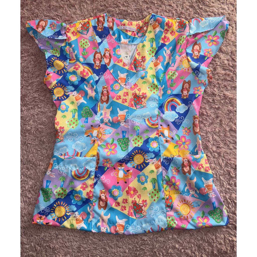 Scrub/Bata Estampada Manga tulipa