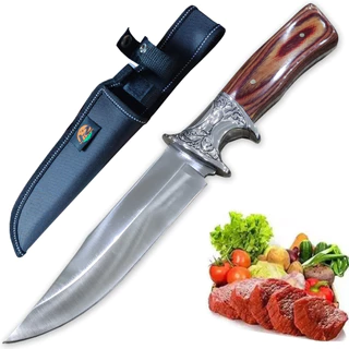 Faca Boa Para Churrasco Full Tang Colecionador Lâmina Em Inox Excelente Corte Com Bainha
