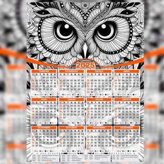 Calendário 2025 - Corujas