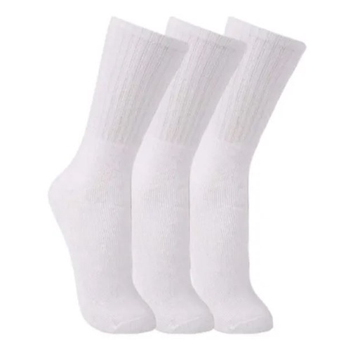 Kit 18 Pares Meia Cano Longa Branca Confortável Anti-odor Unissex