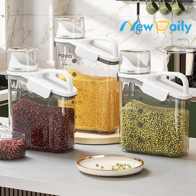 Pote Hermético De Acrílico 2.8L C/ Copo Medidor Bico Dosador Trava Super Resistente Pote Dispenser BC-107/108/109