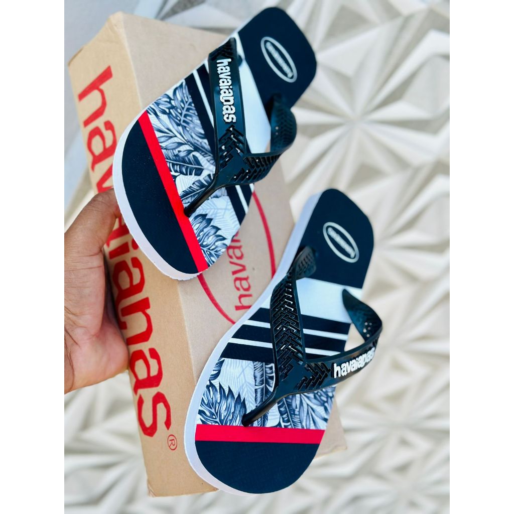 Chinelo Masculino Havai Tiras Largas Transfer Digital Estampas Verão ...