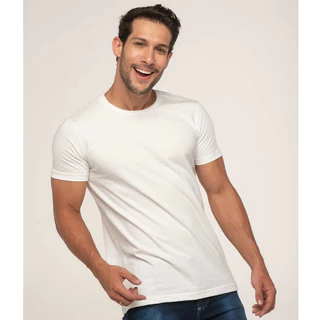 Camiseta Com Elastano Masculina Malha Premium Algodão 40.1 Tech