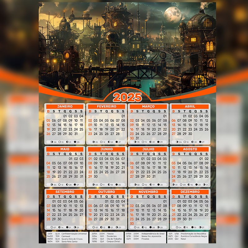 Calendário 2025 Steampunk Shopee Brasil