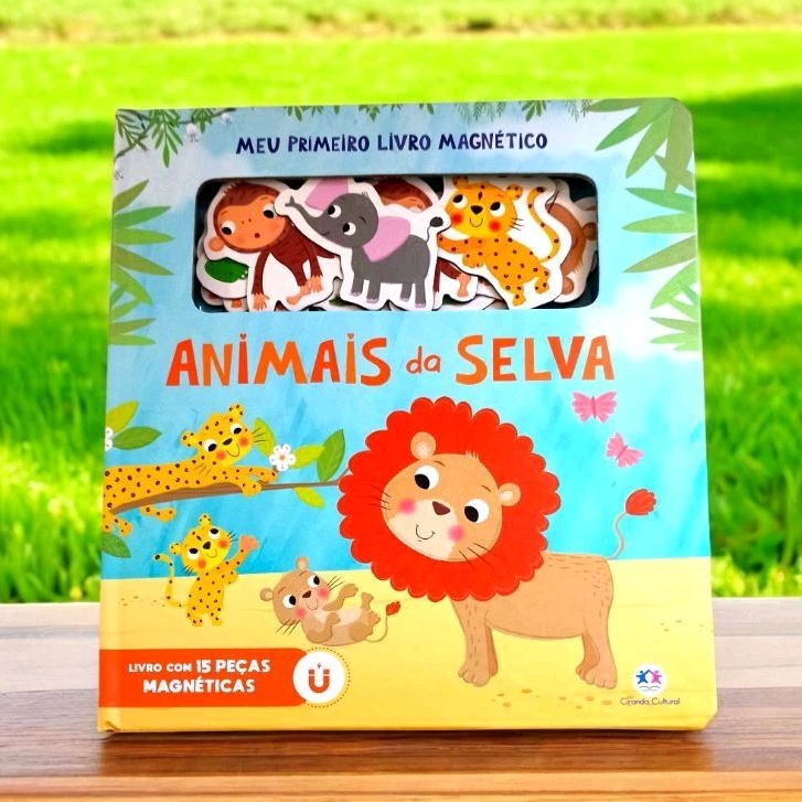 Livro Infantil Magnético com Imã - Animais da Selva