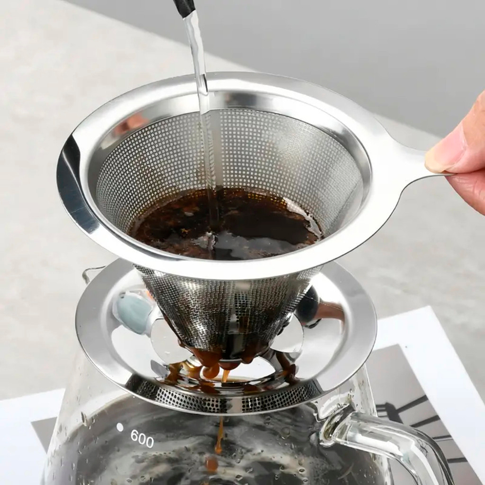 Coador de Cafe Suporte Permanente Filtro de Café Reutilizável em Aço Inox