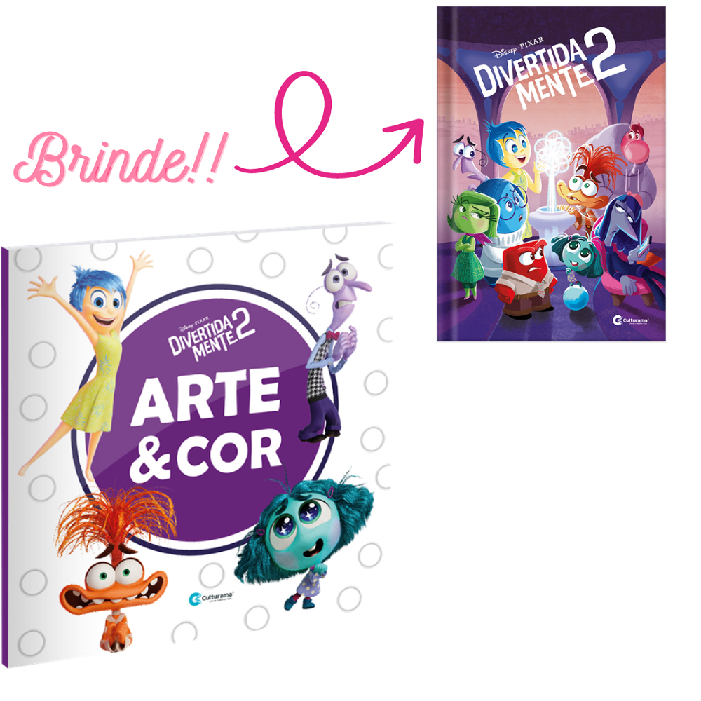 Livro Arte e Cor Divertida Mente 2 Com Brinde Livro Pop Capa Dura ...