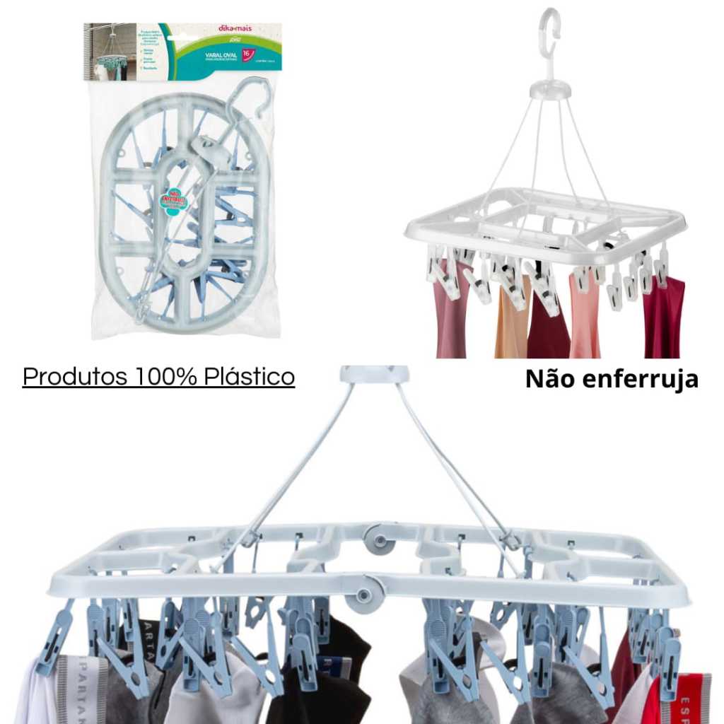 Varal De Roupas Íntimas e Multiuso - Modelos Quadrados e Ovais | Shopee ...