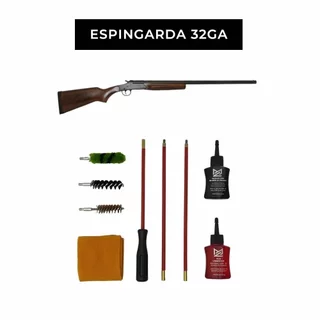 Kit De Limpeza E Manutenção Para Arma Espingarda 32 Ga