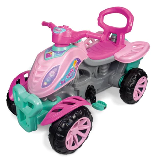 Quadriciclo Infantil Carrinho De Passeio Com Empurrador Haste Pedal Motoquinha Maral