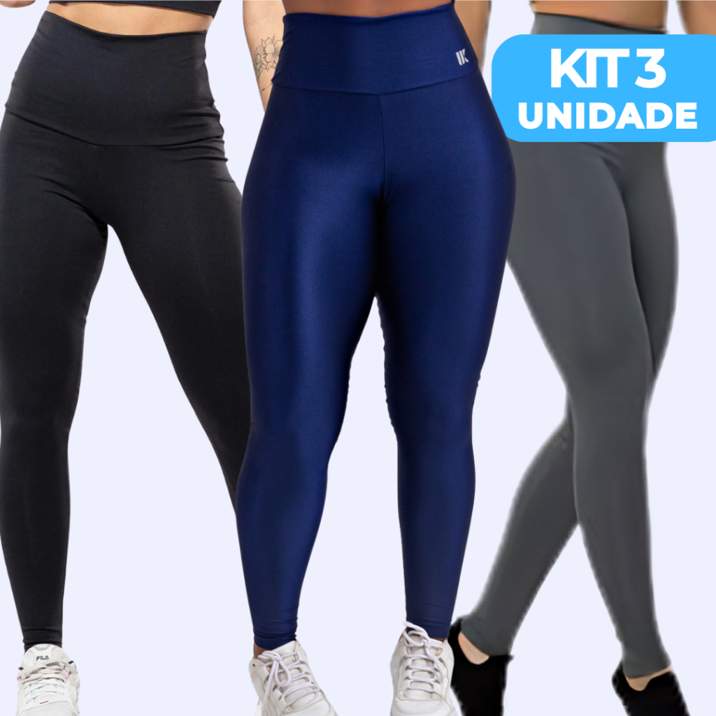 Calça Legging leg Feminina Cintura Alta Não Fica Transparente | Shopee ...
