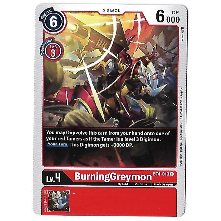 Digimon CCG BurningGreymon - Common BT4