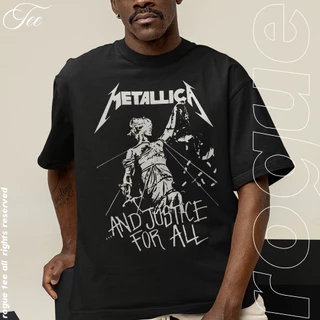 Camiseta Basica e OVERSIZED Metallica And Justice For All Metal Rock N Roll Unissex