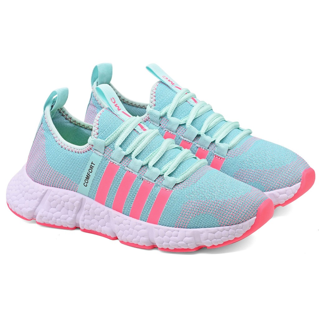 Tênis Feminino Casual Dia a Dia Leve e Macio Verde Agua Confort Nylon Respirável MCSports Original