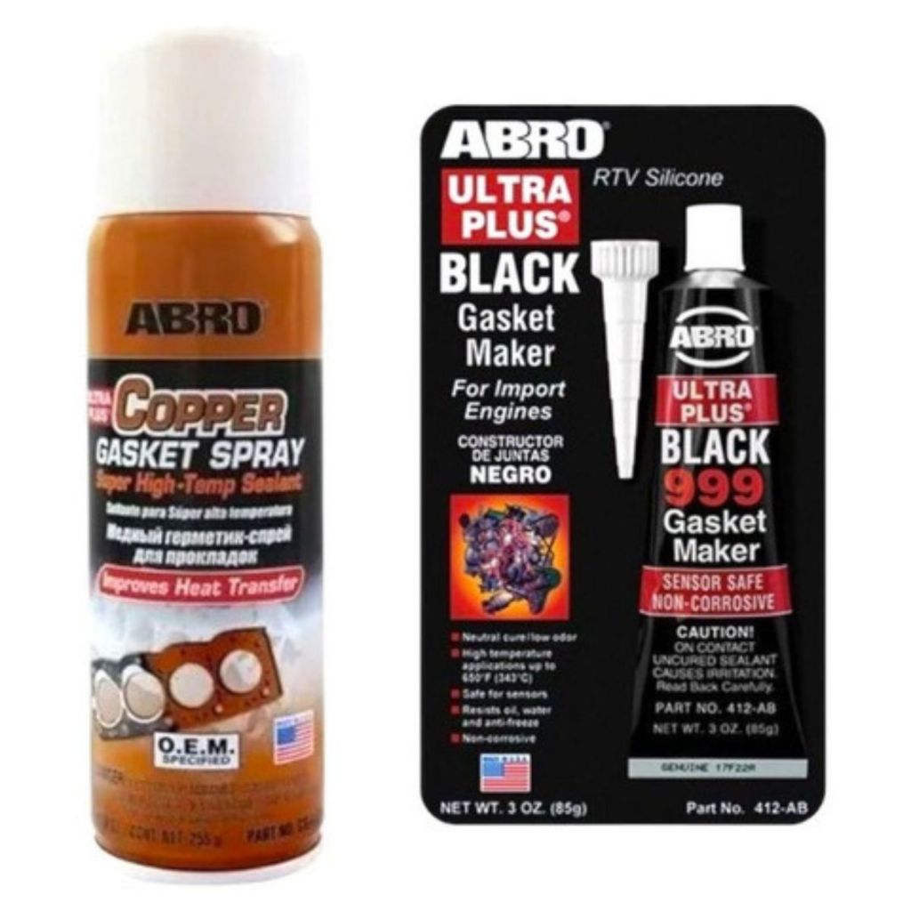 Abro Cola Silicone Preta Motor + Spray Cooper Junta Cabeçote | Shopee ...