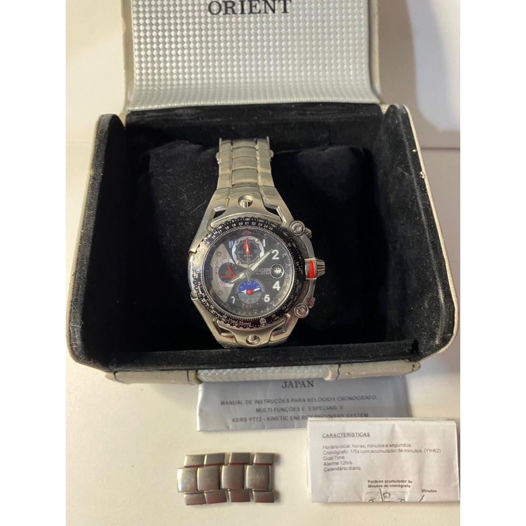 Relógio Orient Masculino Flytech mbttc001 Titânio 100 metros