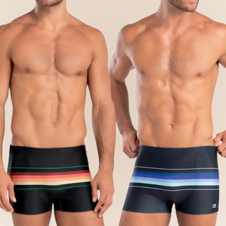 Sunga Boxer Hang Loose Adulto com Cordão de Regulagem Forrada Estampa Listrada Moda Praia FPS 50 em Oferta na Shopee