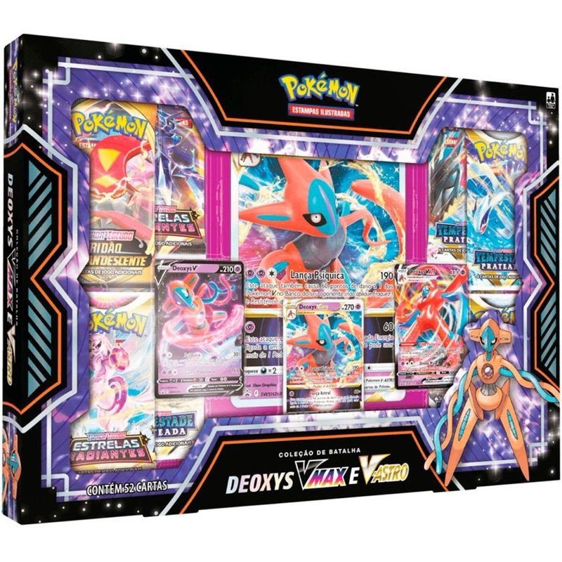 Cards Pokemon Box Coleção De Batalha Vmax Zeraora Ou Deoxys