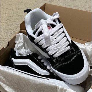 Tênis Knu Vault Skool Masculino e Feminino Casual Preto e Branco , Confortável, Macio Adulto Unissex