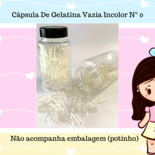 Capsulas de gelatina vazia INCOLOR Nº0