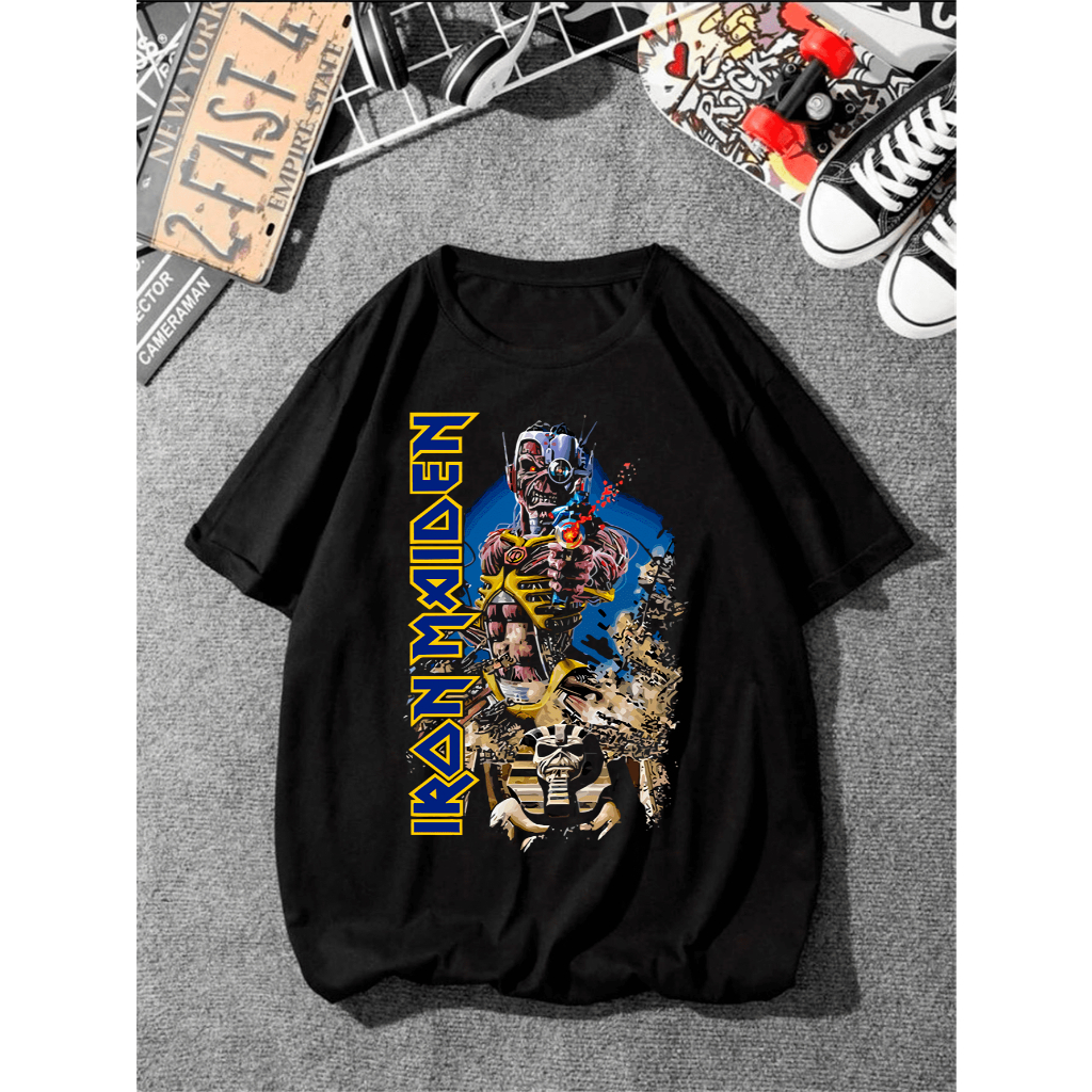 Camiseta Banda De Rock Roll Camisa Iron Maiden Caveira - Envio Rápido - Galaxy Shopp