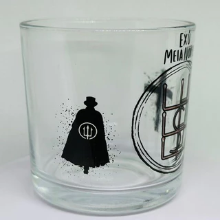 COPO DE WISKY E BEBIDAS EXÚ MEIA NOITE UMBANDA QUIMBANDA CANDOMBLÉ 260ML VIDRO - FERRAMENTA