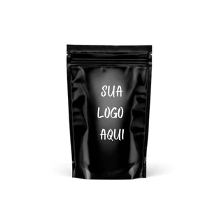 Saco Zip Stand Up Pouch Preto Metalizado Personalizado Roupas (50un)
