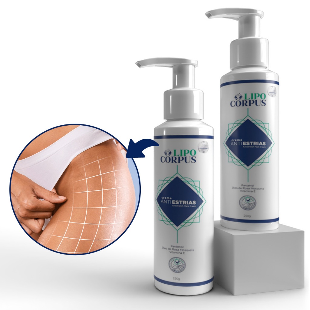 Novo Creme Para Estrias e Celulite Lipo Corpus 1 Unidade - Envio Rápido ...
