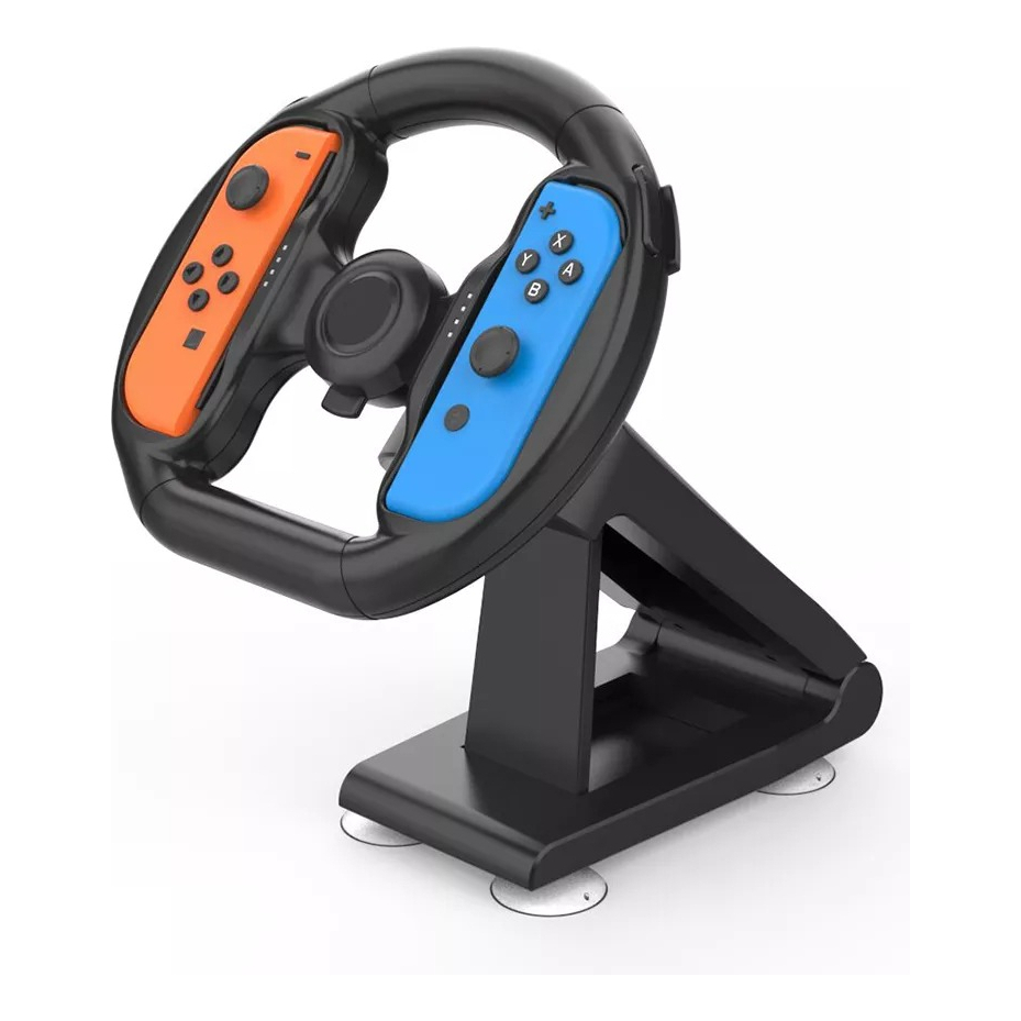 Volante Nintendo Switch Direção Articulável c/ 4 Ventosas Base
