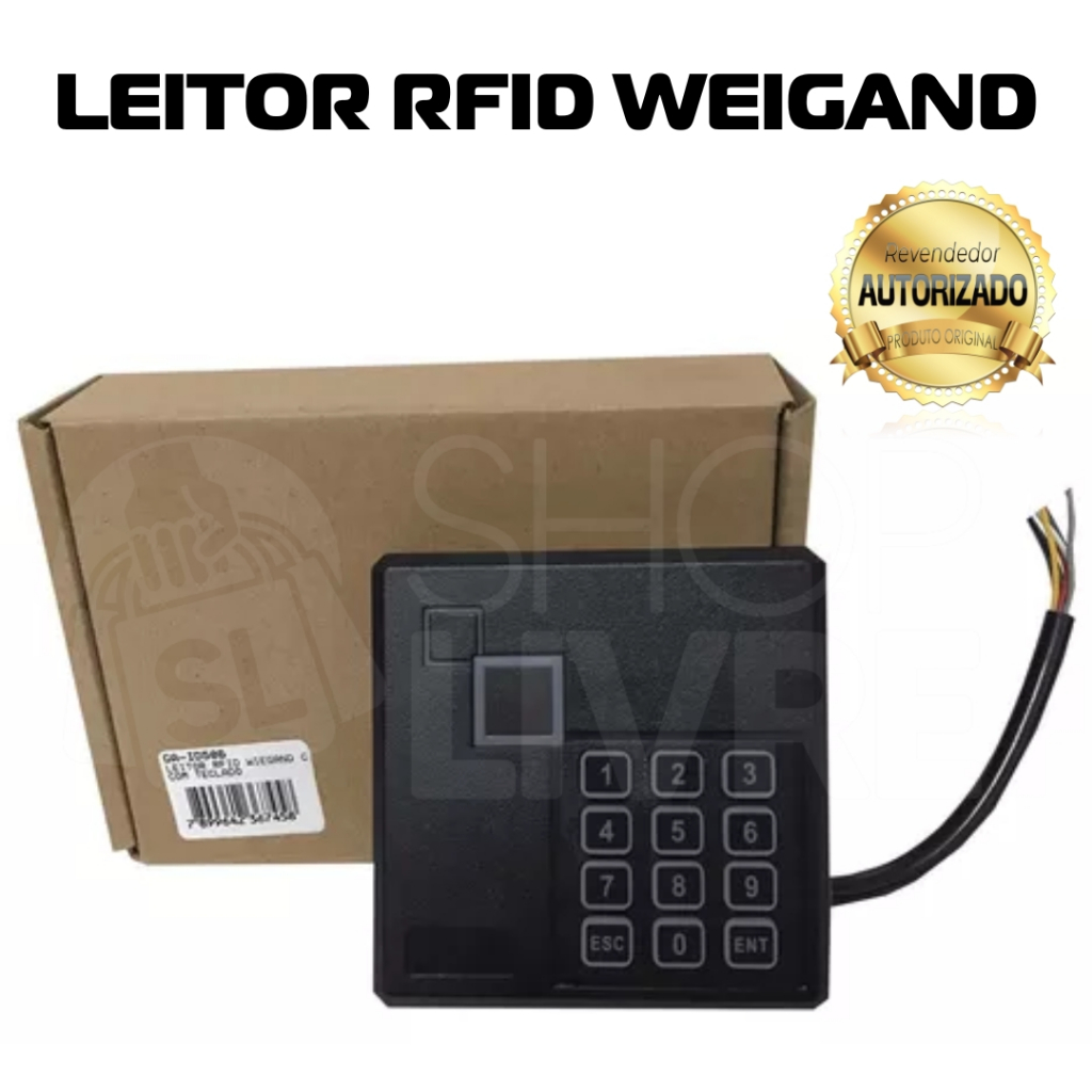 LEITOR RFID WIEGAND COM TECLADO GAREN | Shopee Brasil