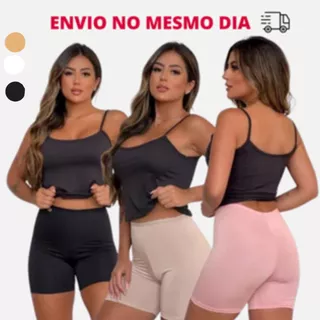 Short Anágua Liso Segunda Pele Feminino