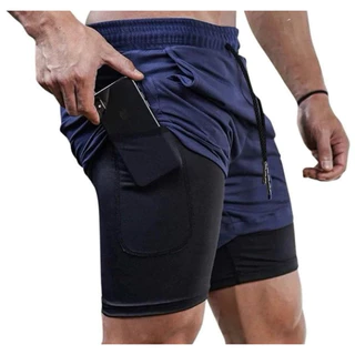 Short Academia DryFit Short 2 em 1 Bermuda Academia Masculina Treino