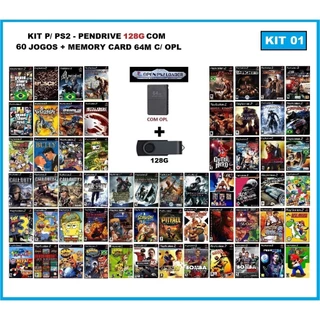 KIT OPL - Pen drive com jogos ps2 + Memory card com OPL - Leia a descrição
