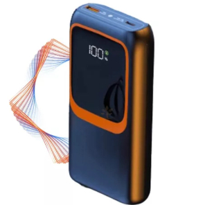 Carregador Portátil Powerbank Turbo Rápido 20000mah C/ Cabos Cor Preto