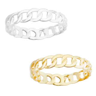 Anel Blogueira Banhado Feminino Elegante De Ouro 18K/Prata 925 em Oferta na Shopee